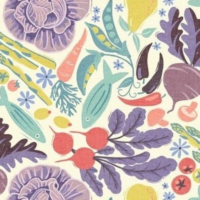 Colorful food print fabric