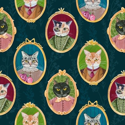 Portraits of fancy cats print