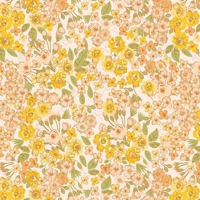 Ditsy yellow floral print fabric