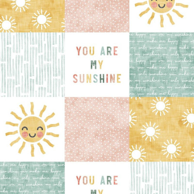 Sunshine themed baby cheater quilt print