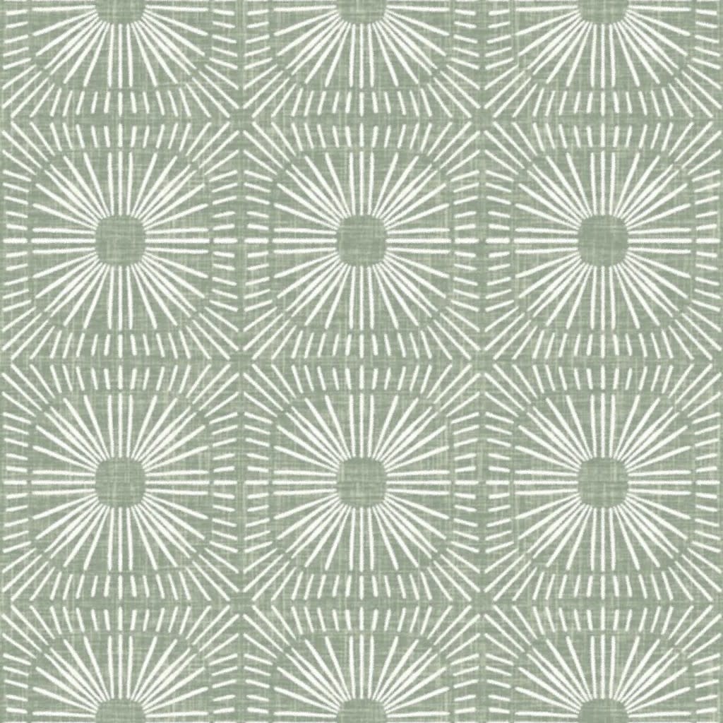 Sage green abstract geometric printed fabric