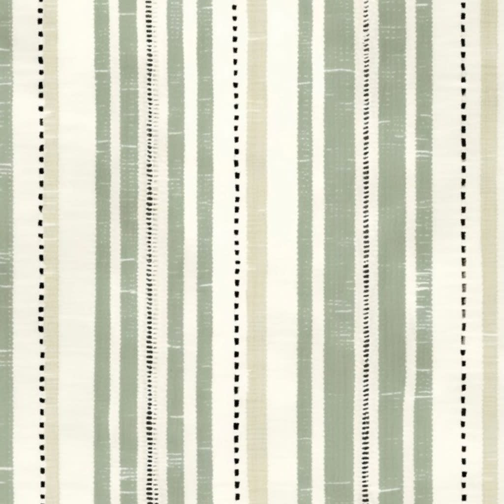 Rustic French Linen Vertical Stripes Green Beige Fabric by andrea_haase_design