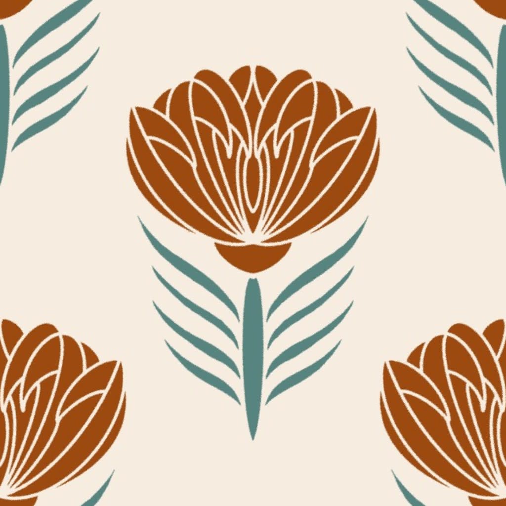 Western Floral Wallpaper by rosemarieguiebdesigns